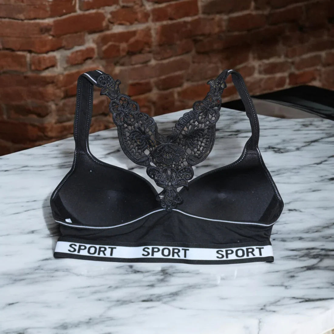 Premium Padded Sports Bralette with Stylish Butterfly Designer Back