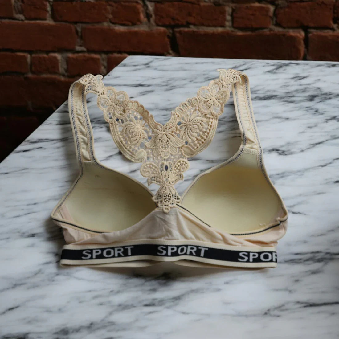 Premium Padded Sports Bralette with Stylish Butterfly Designer Back